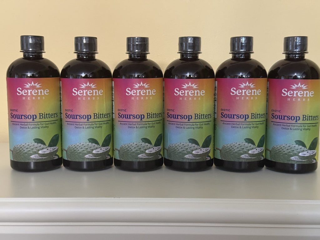 6 Pack Serene Herbs Exotic Soursop Bitters Liquid Gut Health Detox Vitality