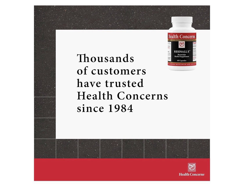 Health Concerns Resinall E Bromelain Herbal Supplement Repair Damaged Cells 60ca