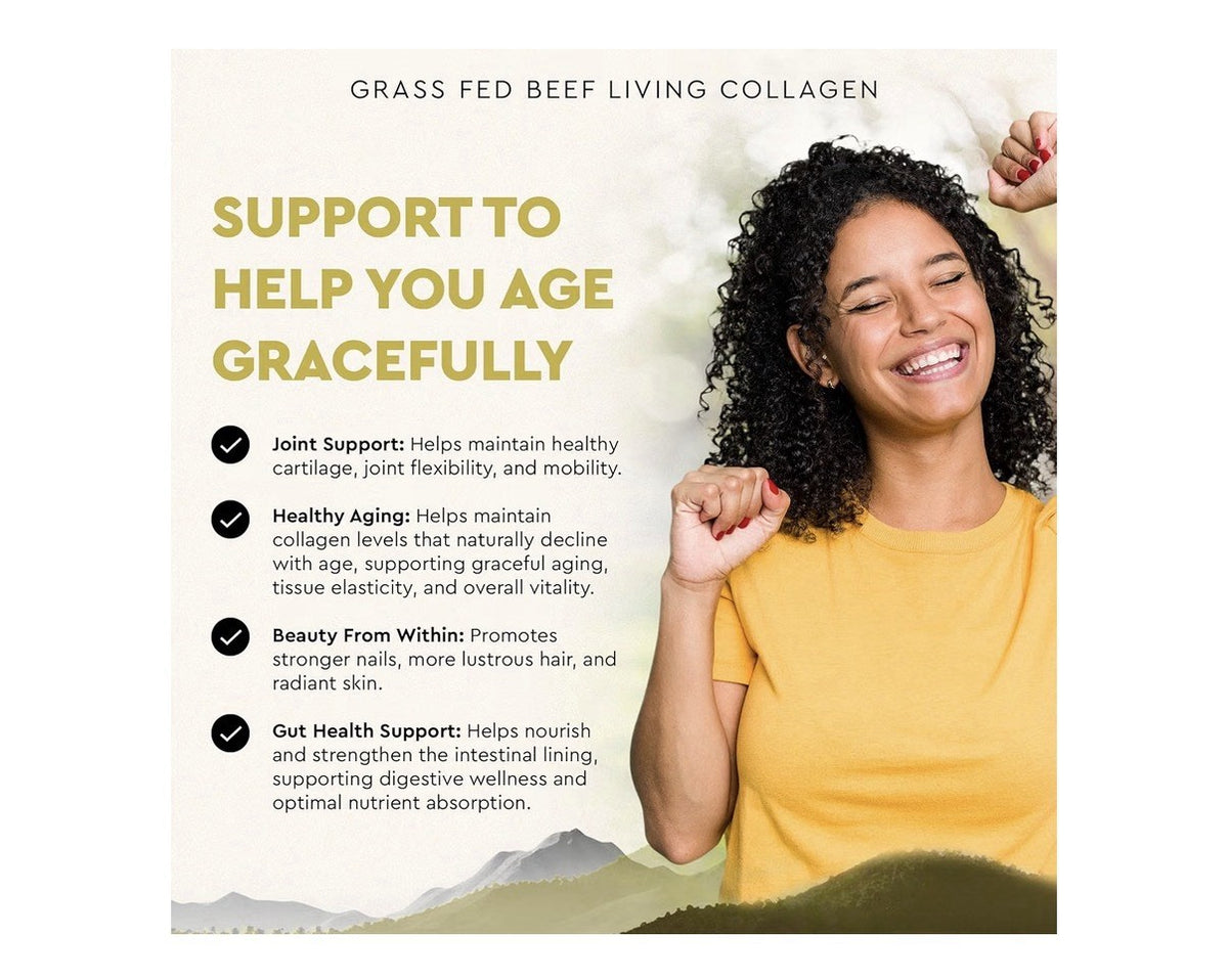 Ancestral Supplements Living Collagen Grass Fed Beef Pasture Raised 180 Capsules