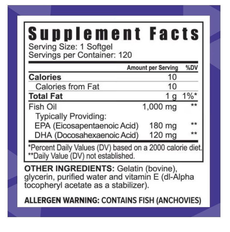 Youngevity Projoba Omega 1000 mg Omega-3 DHA EPA Brain Heart Health 120 Softgels