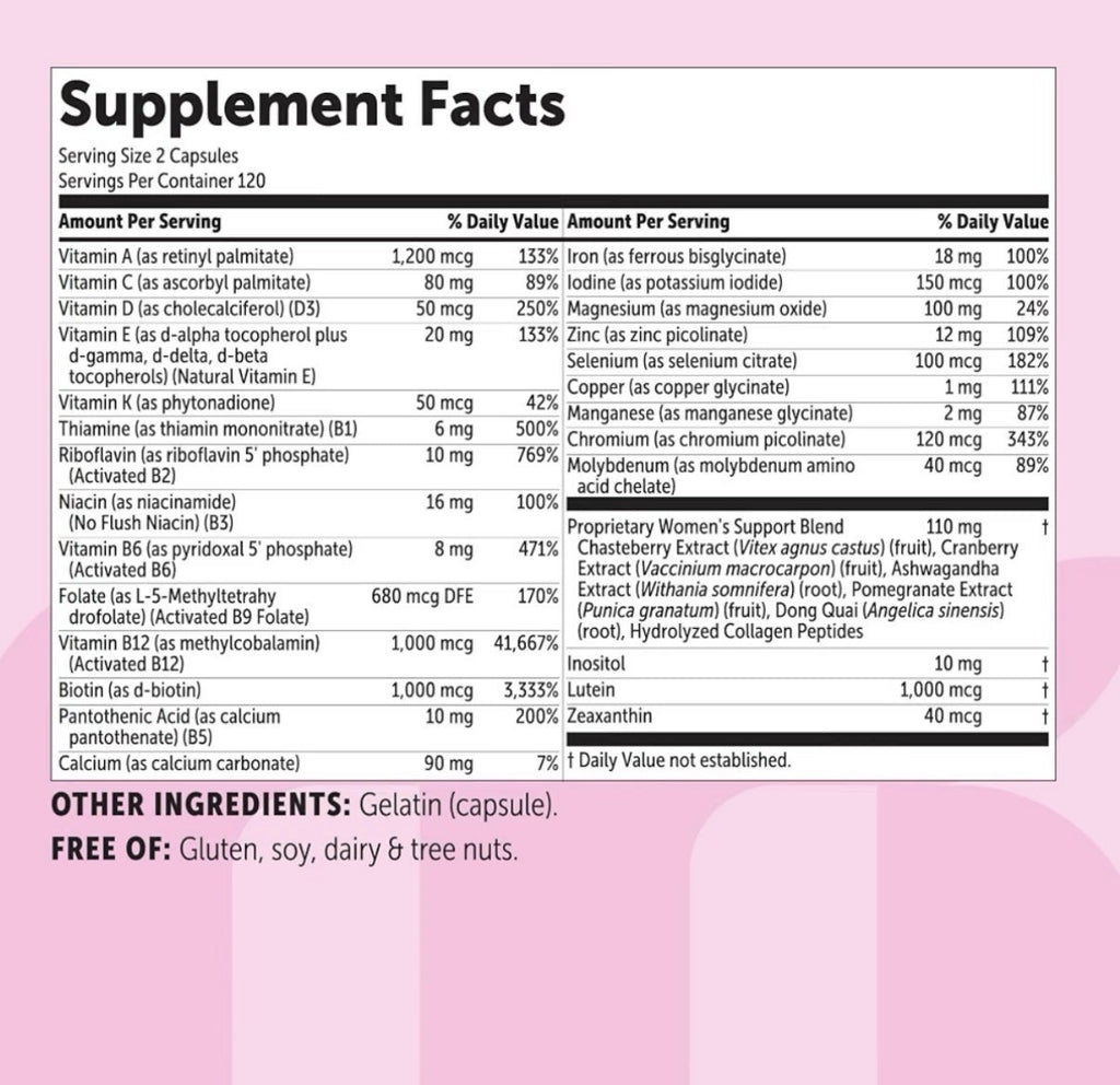 Micro Ingredients Pure Methylated Multivitamin for Women Clean Ingredients 240ca