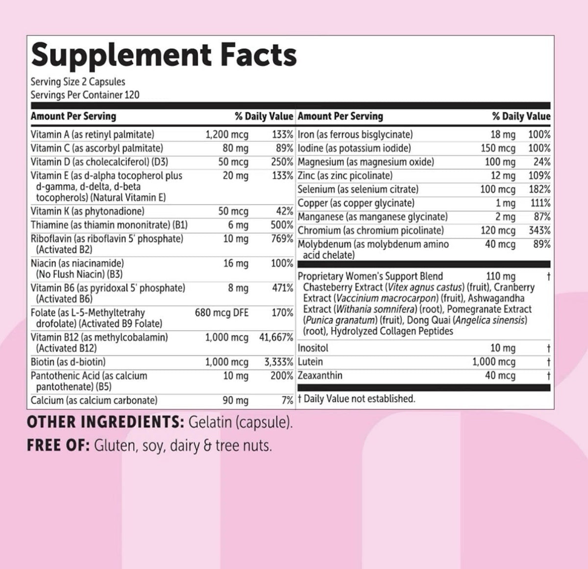 Micro Ingredients Pure Methylated Multivitamin for Women Clean Ingredients 240ca
