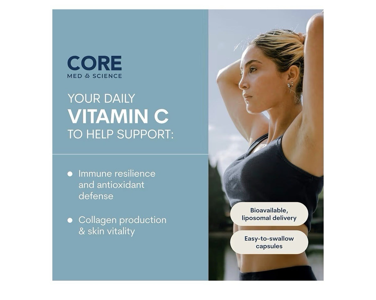 Core Med Science Liposomal Vitamin C 1000mg Immune Collagen Support 180 Capsules