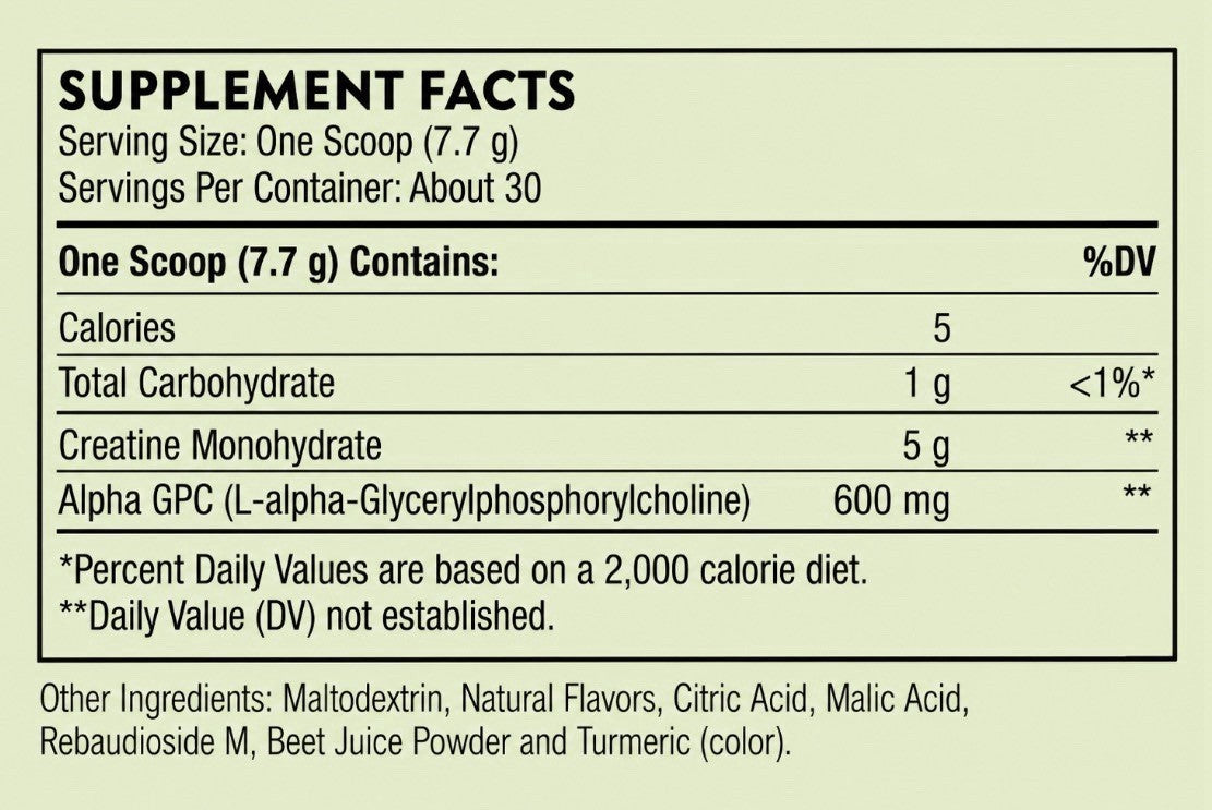 THORNE Creatine + Alpha GPC Watermelon Lemonade Flavored 30 Servings