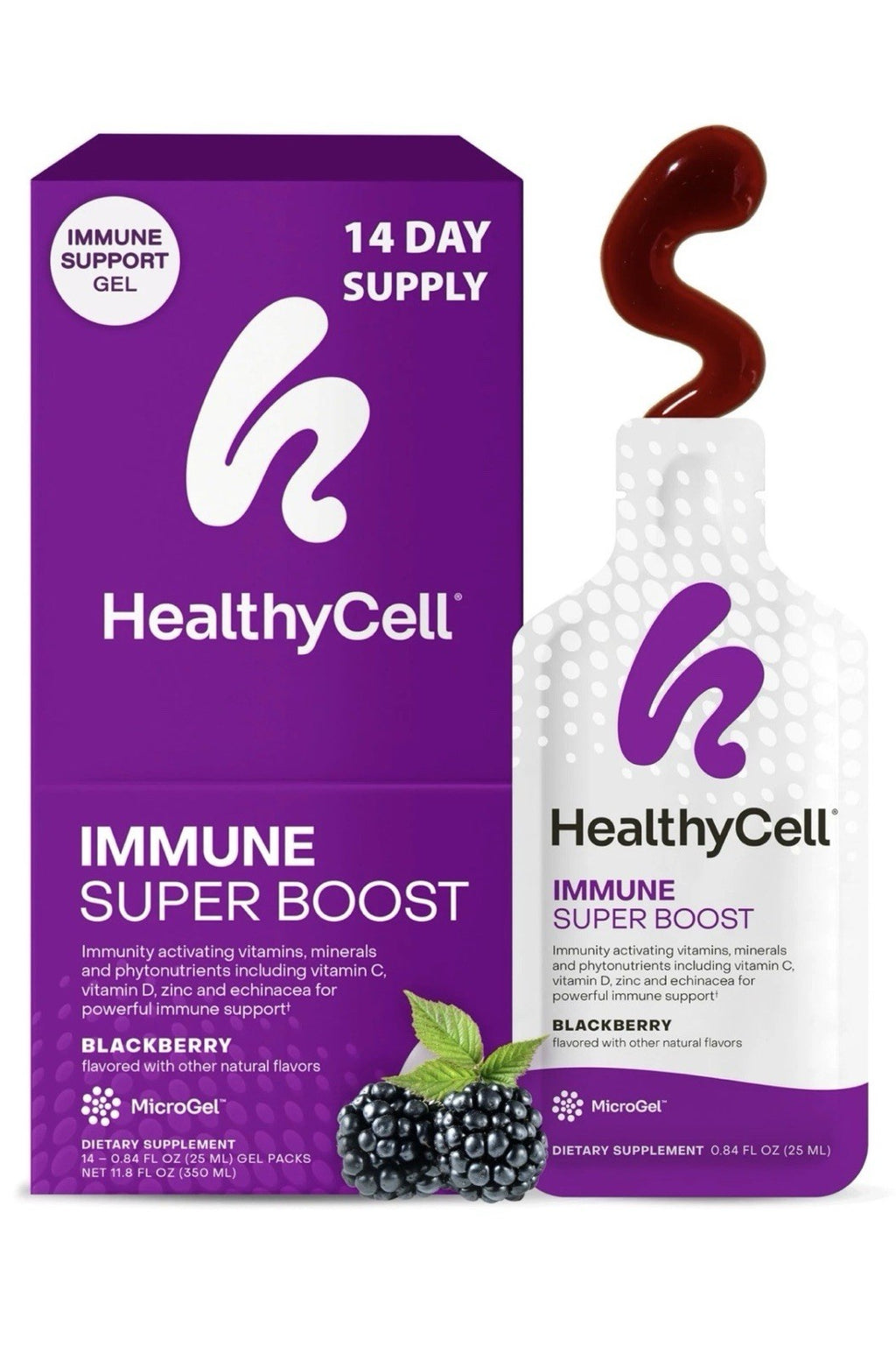 Healthycell Immune Support Gel Super Boost Daily Liquid Supplement 14 Gel Pack