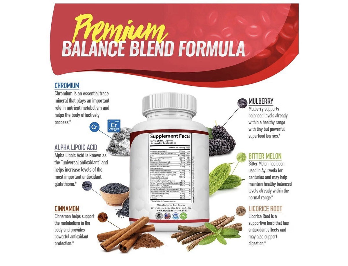 Toplux Blend Complex 20 Active Ingredients Natural For Women & Men 60 Capsules