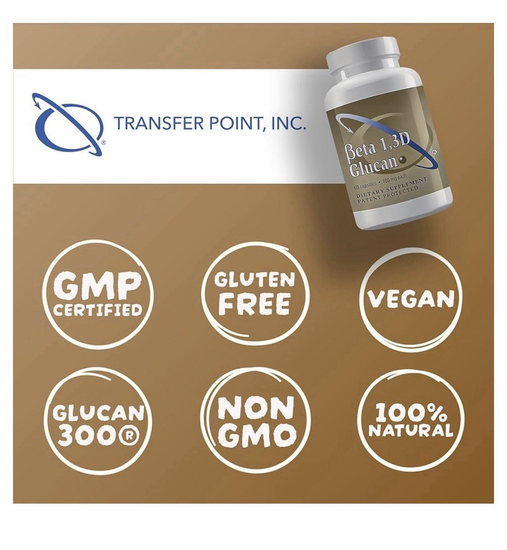 3 Pack Transfer Point Beta 1,3D Glucan 100 mg Immune Support Dietary Supplement