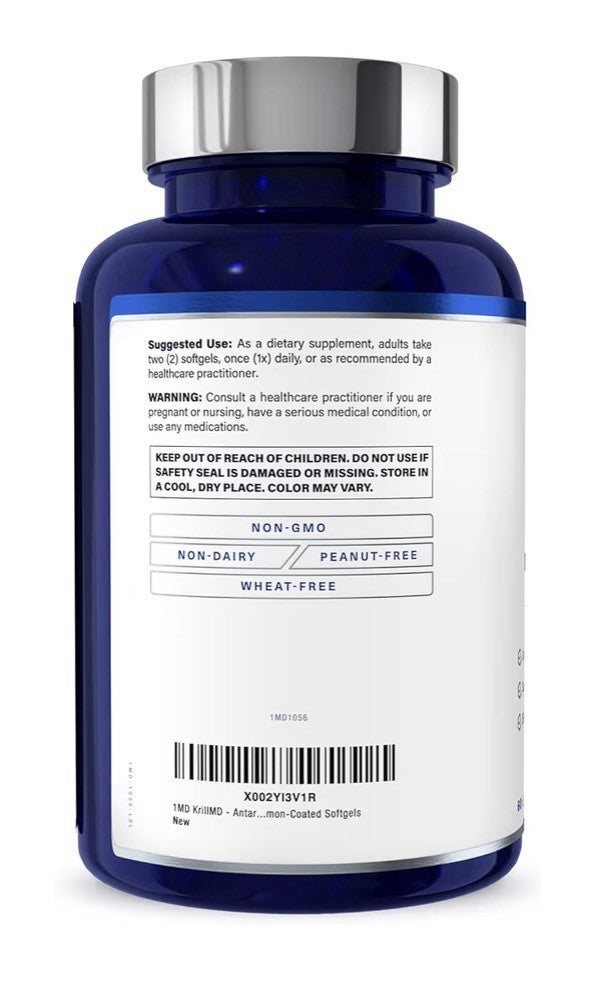 1MD Nutrition KrillMD Antarctic Krill Oil Omega 3 Astaxanthin EPA DHA 2 Pack