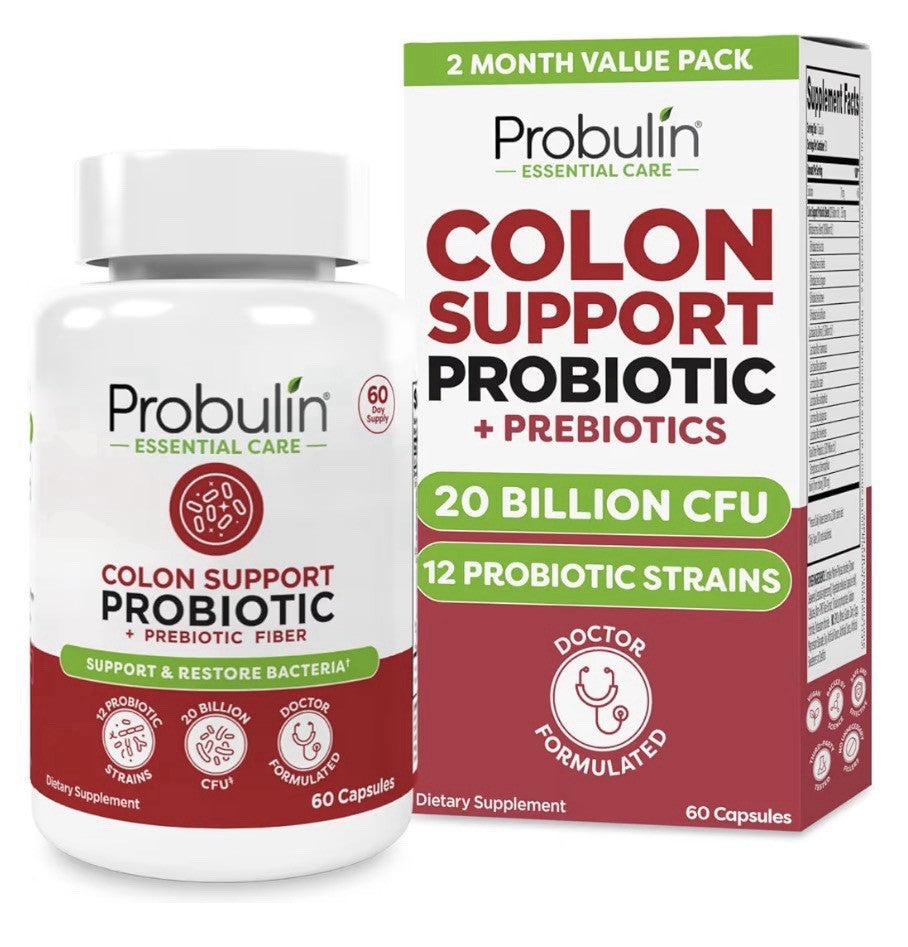 Probulin Colon Support Probiotic + Prebiotics Women Men Daily Gut Digestive 60ca