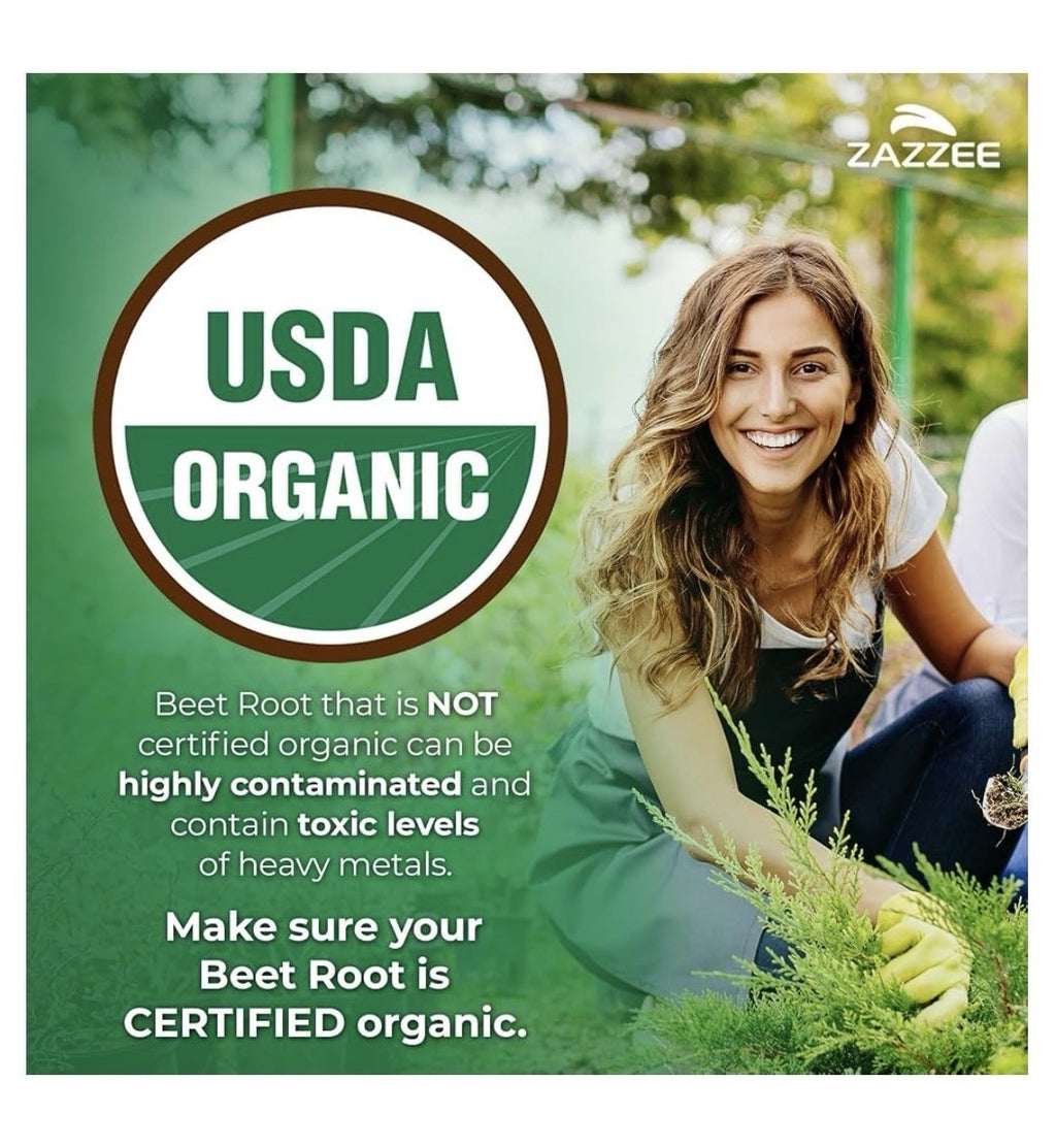Zazzee Beet Root Nitric Oxide Support Healthy Energy Levels 4Month Supply 120cap