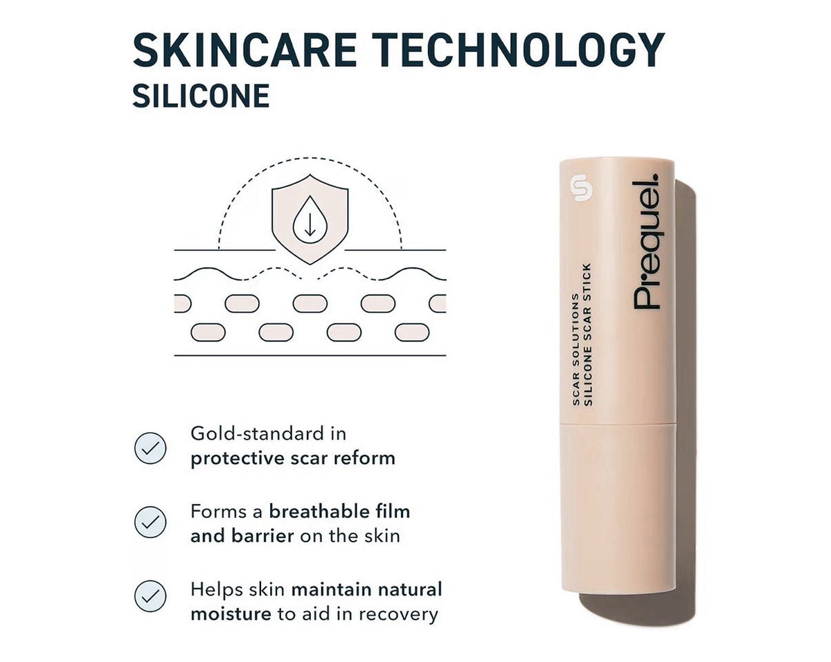 Prequel Scar Solutions 60% Silicone Scar Stick  Remodels Skin Texture 1 Psc