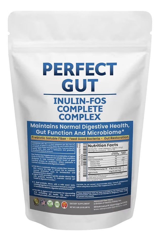 Perfect Gut: Inulin FOS Powder for Gut Health Prebiotic Inulin Prebiotic 2 LBS