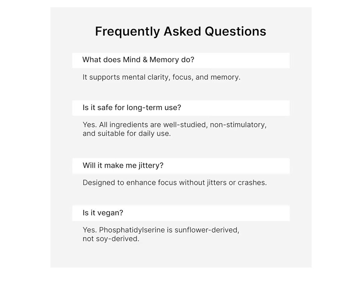 Ben's Natural Health Mind & Memory Nootropic Clarity Recall Focus Support 90caps
