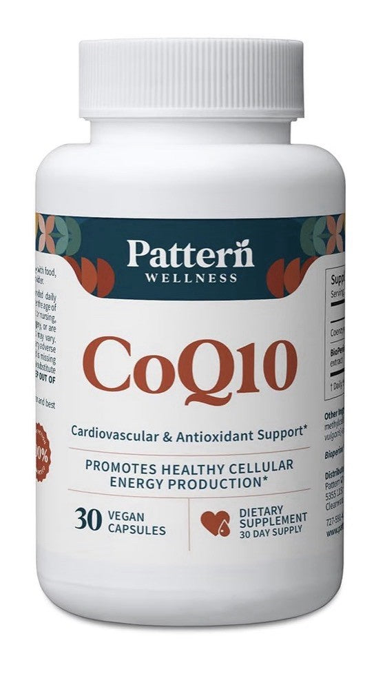 Pattern Wellness CoQ10 Cardiovascular Antioxidant Cellular Energy 30 Capsules