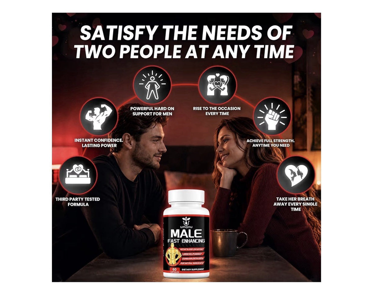 Umanu Male Fast Enhancing Blood Flow Stamina Gain Length Girth 60 Capsules