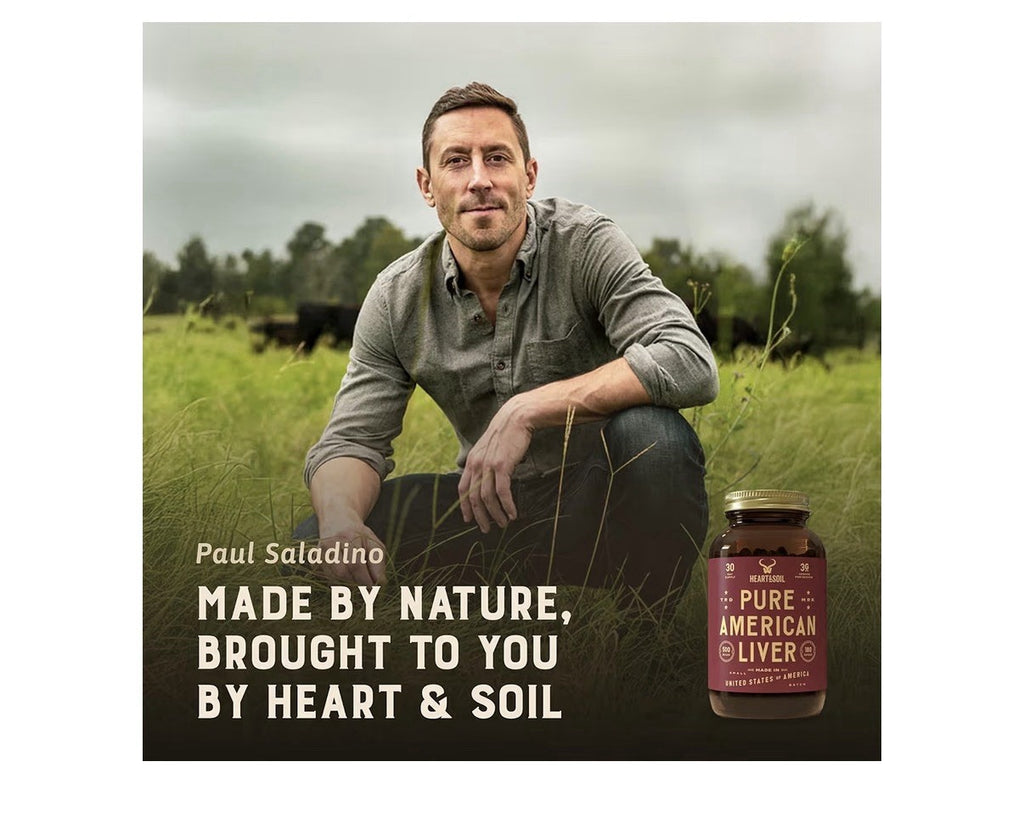 HEART & SOIL Pure American Liver Supplement Grass Fed Finished Beef Liver 180cap