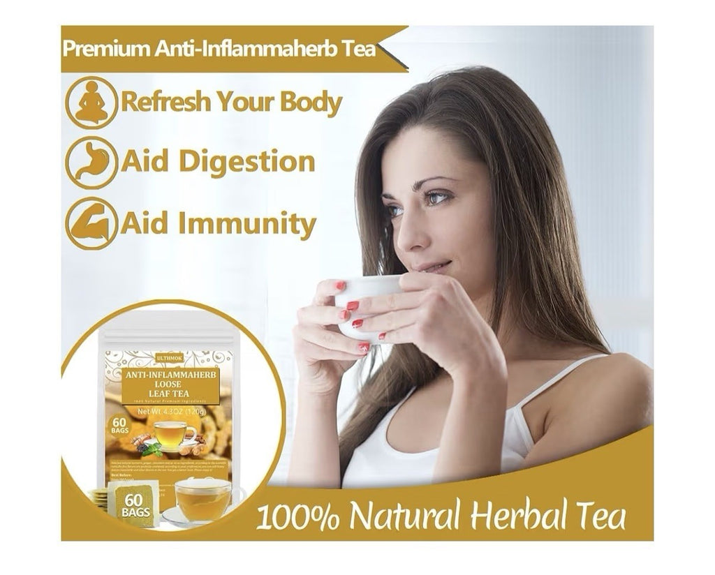 ULTHMOK Anti-Inflammaherb Loose Leaf Tea Herbal Natural 60 Tea Bags