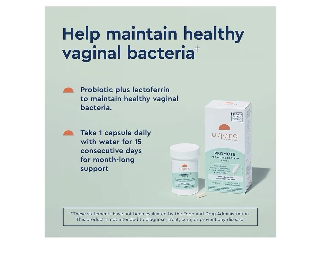 2 Packs Uqora Promote Proactive Regimen Support Vaginal Health Probiotic Women