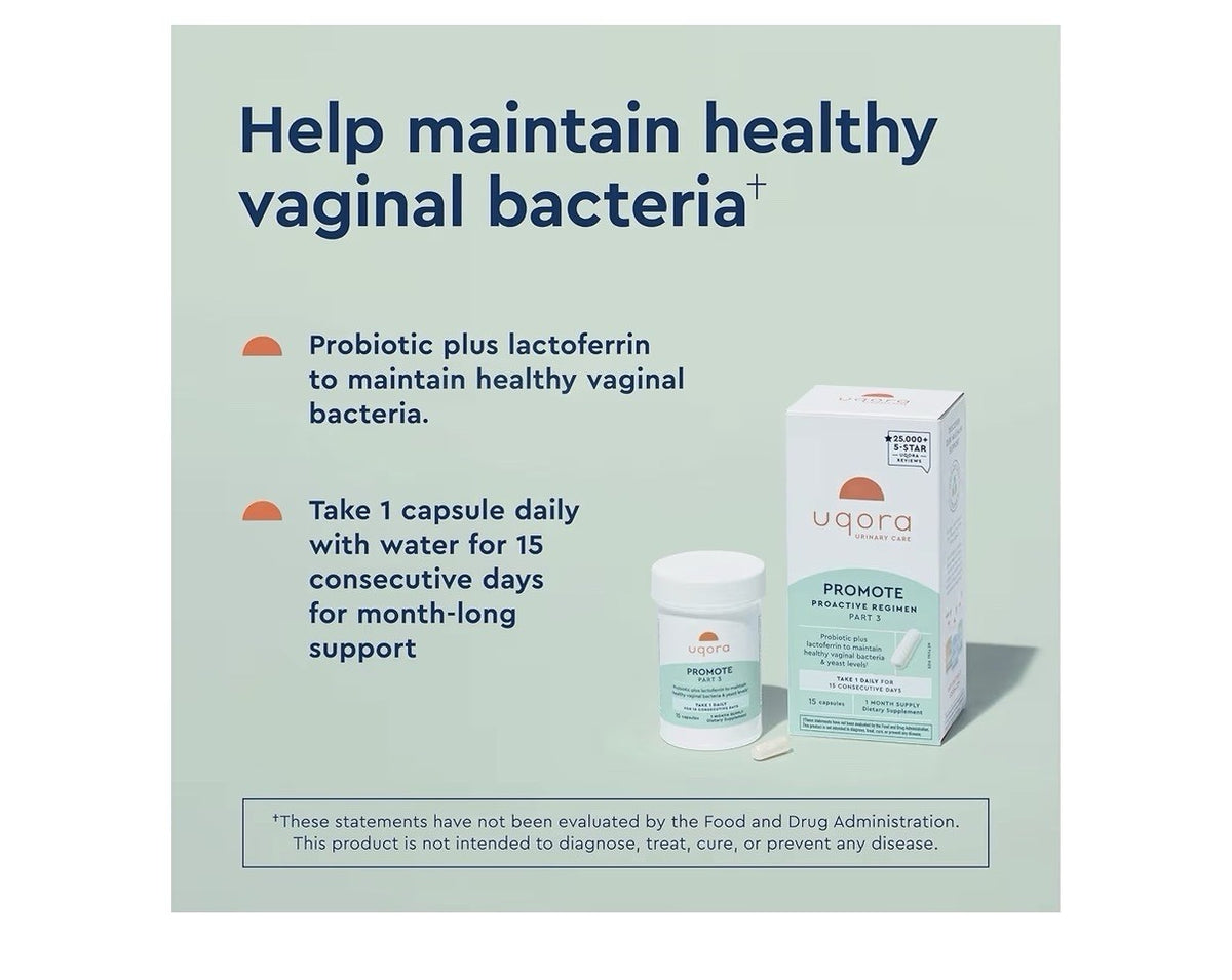 2 Packs Uqora Promote Proactive Regimen Support Vaginal Health Probiotic Women