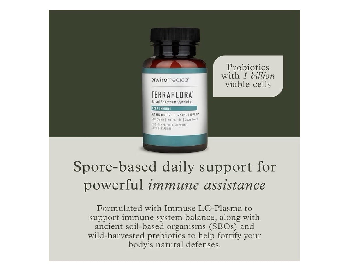 Terraflora Deep Immune Synbiotic SBO Probiotic and Prebiotic Immune Support 60ca