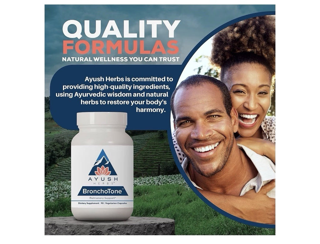 Ayush Herbs Bronchotone Pulmonary Support Bronchial Support For Women &Men 90cap
