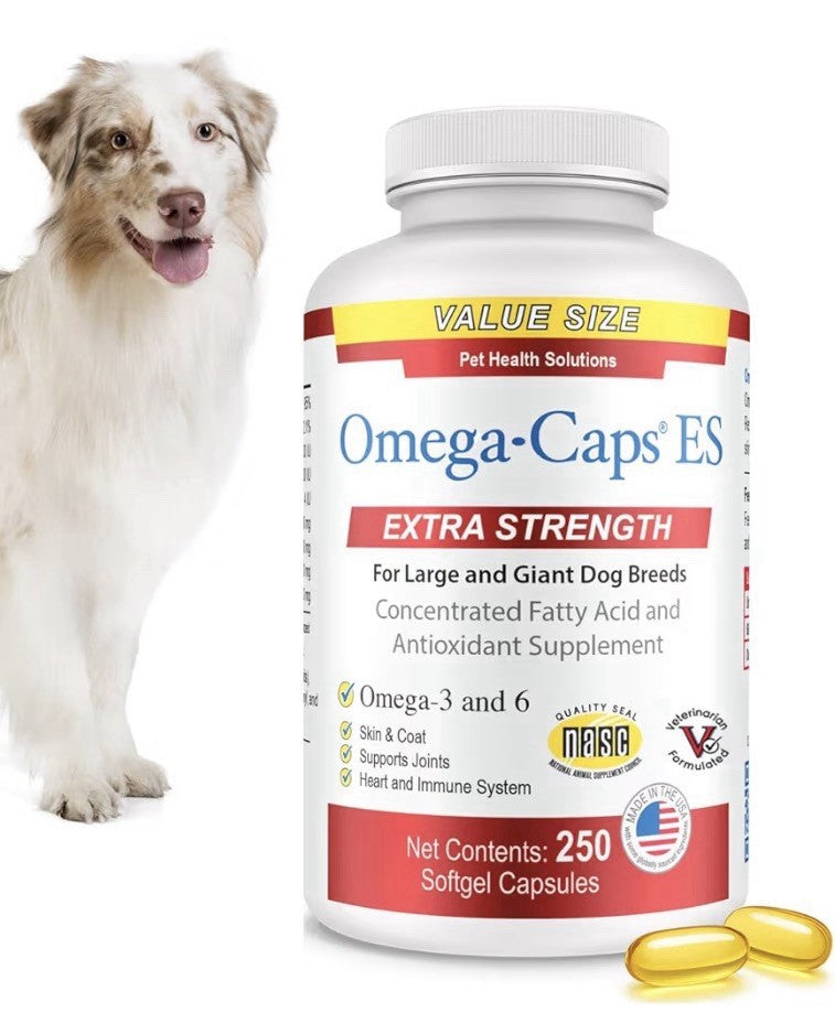 Omega Caps ES Omega-3 & 6 Extra Strength Large and Giant Dogs Breeds 250capsules