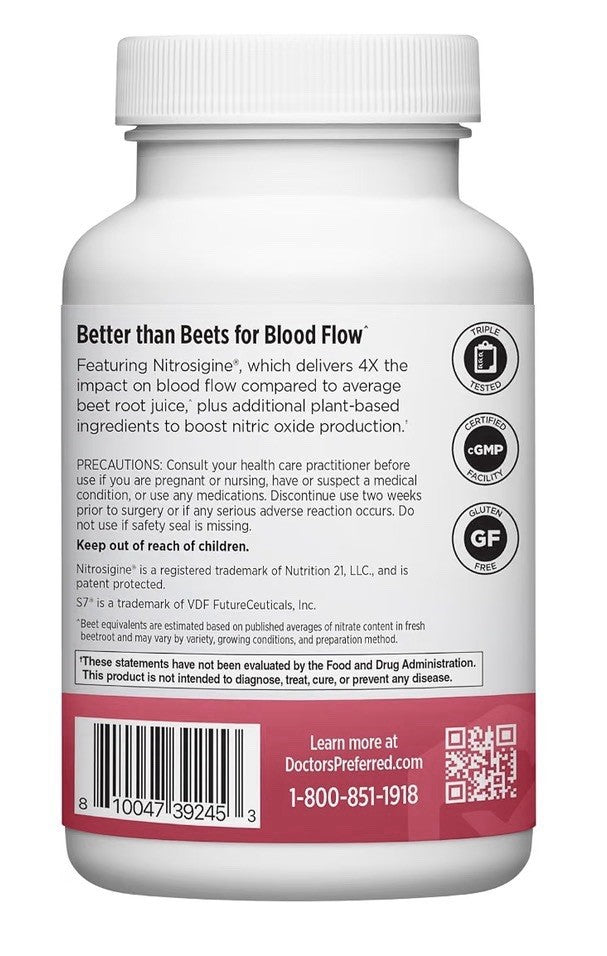 DOCTORS' PREFERRED Nitric Oxide Advantage Heart Circulation Energy 90 Tablets
