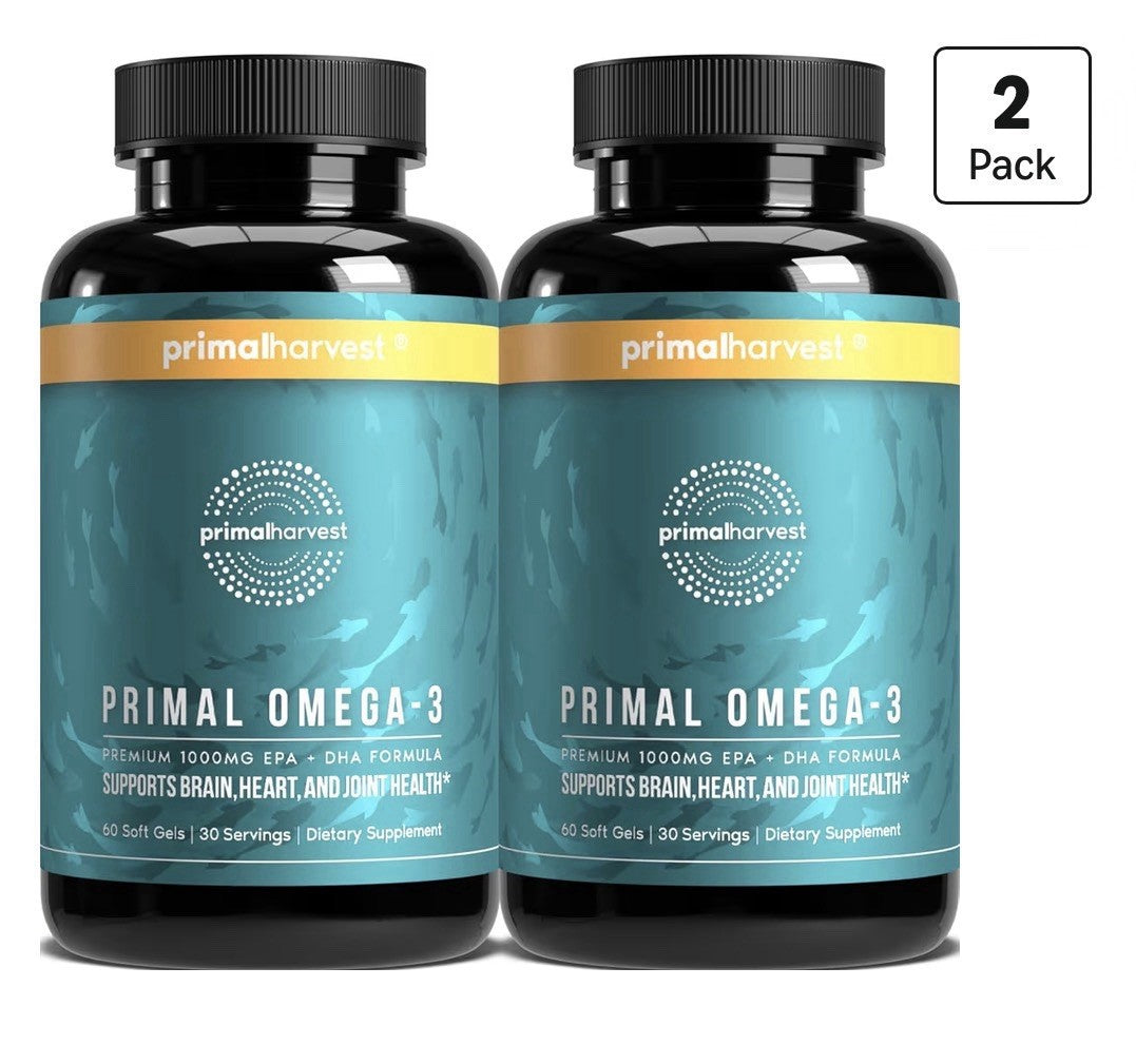Primal Harvest Omega-3 EPA DHA Supports Brain Heart Joints Health 60 Softgels