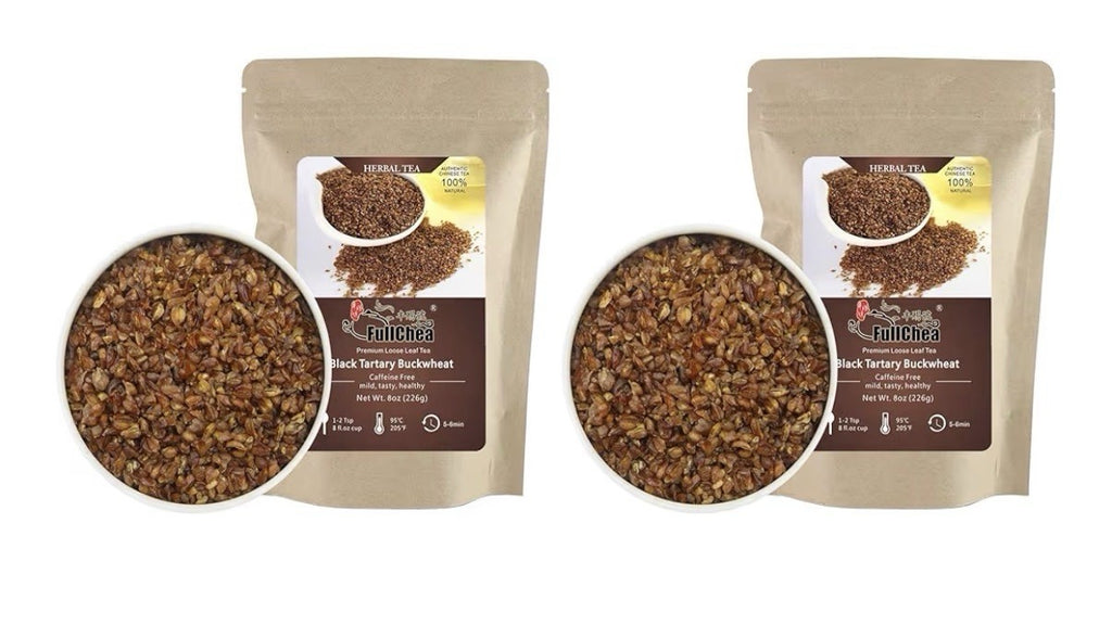 2 Pack FullChea Black Tartary Buckwheat Tea Loose Leaf Herbal Tea Himalayan