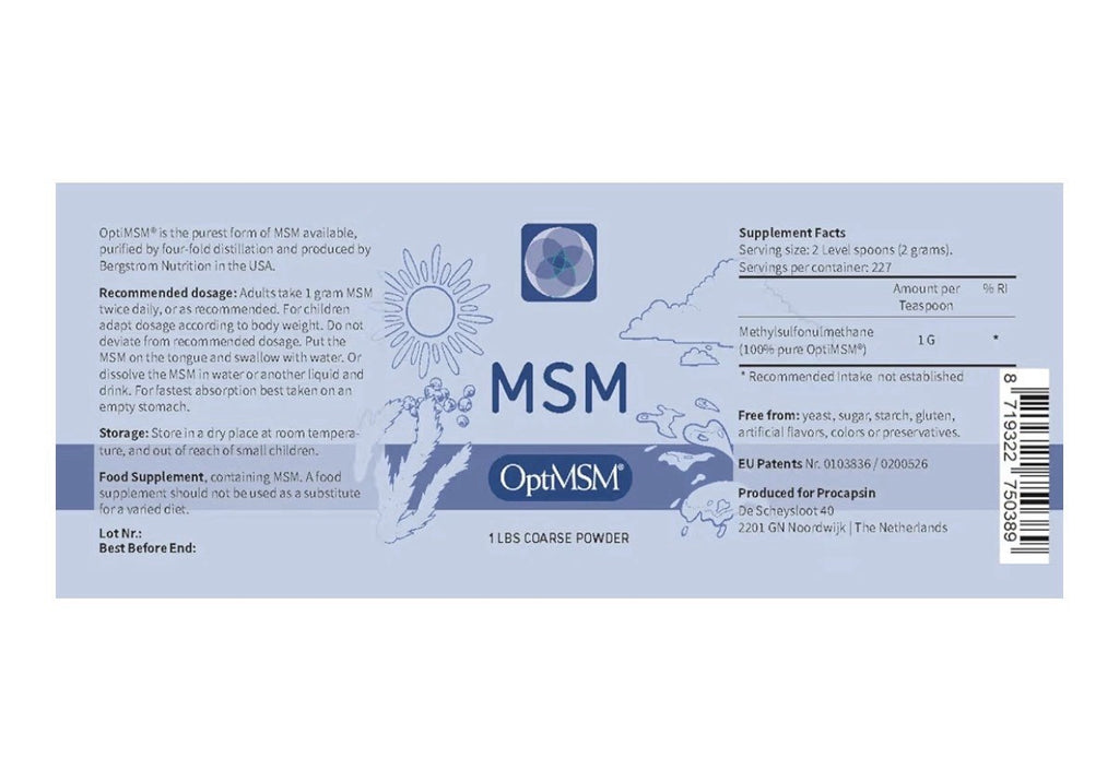 Procapsin MSM OptiMSM Pure Methylsulfonylmethane MSM Supplement Powder 1 LBS