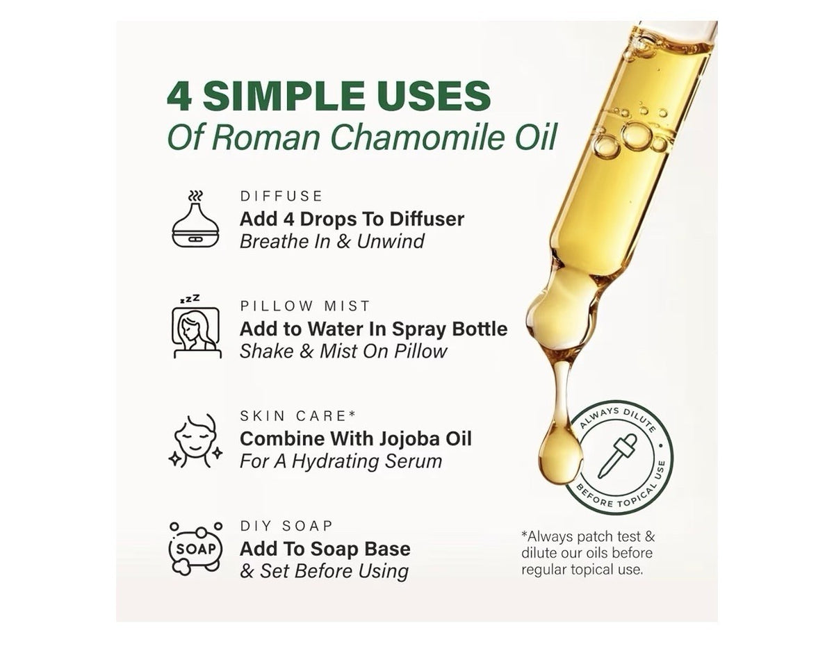 Kukka Roman Chamomile Essential Oil Peaceful Relaxation Soothing Calming 4oz