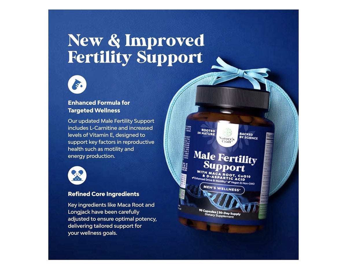 Natures Craft Male Fertility Support Semen Volume Booster Enhance Mobility 90cap