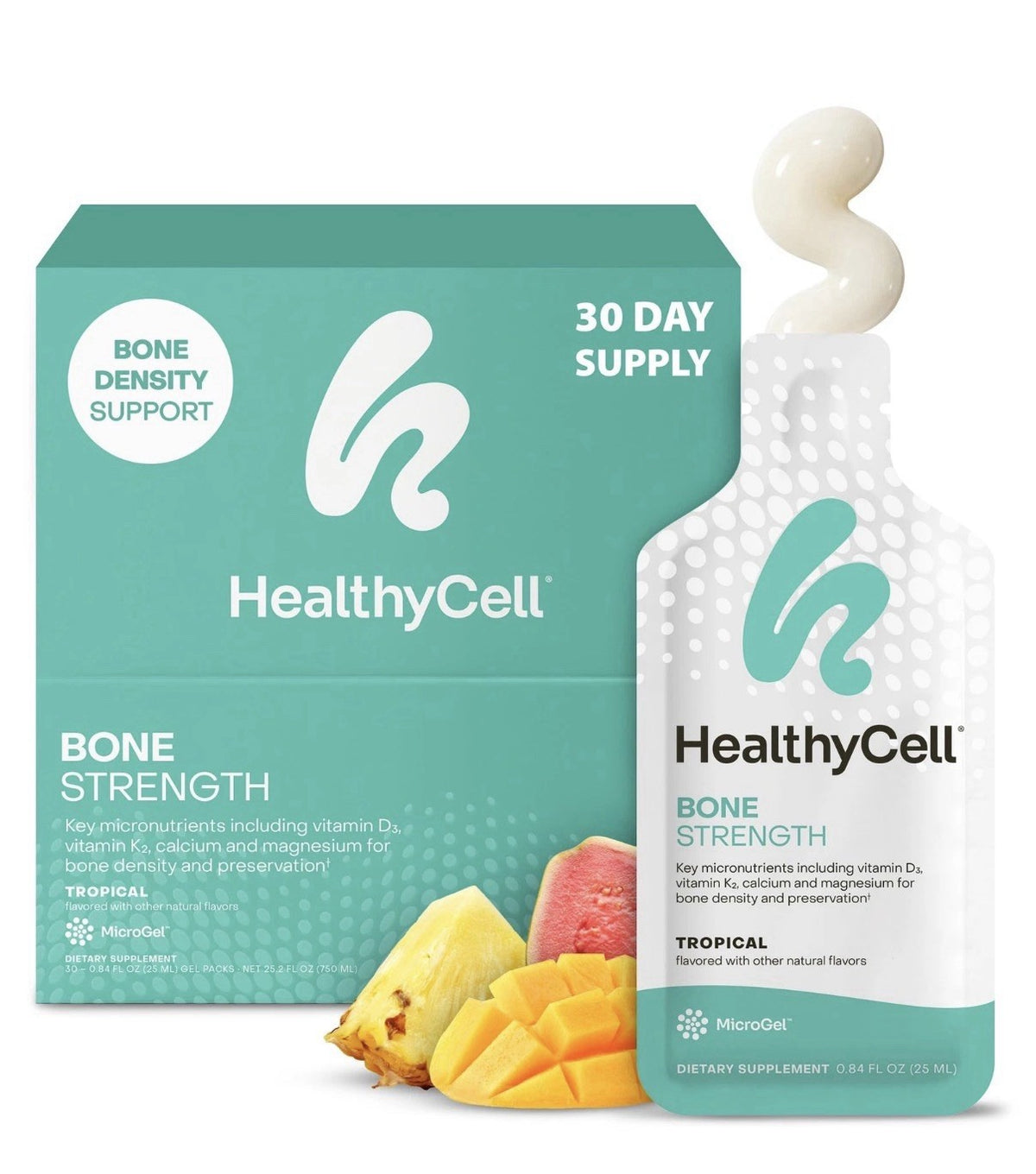 Healthycell Bone Destiny Support Strength Liquid Bone Health Supplement 30Gel Pk