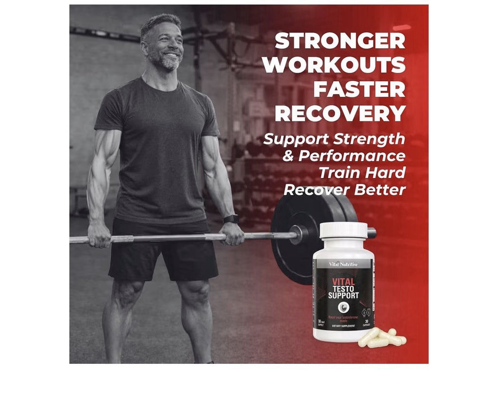 VITAL NUTRITIVE Vital Testo Support Natural Testosterone Stamina Support 3 Pack