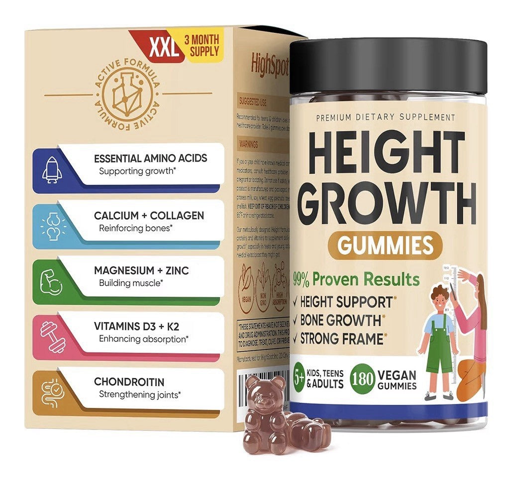 HighSpot Height Growth Bone Growth Strength Vitamin Calcium Magnesium 180Gummies