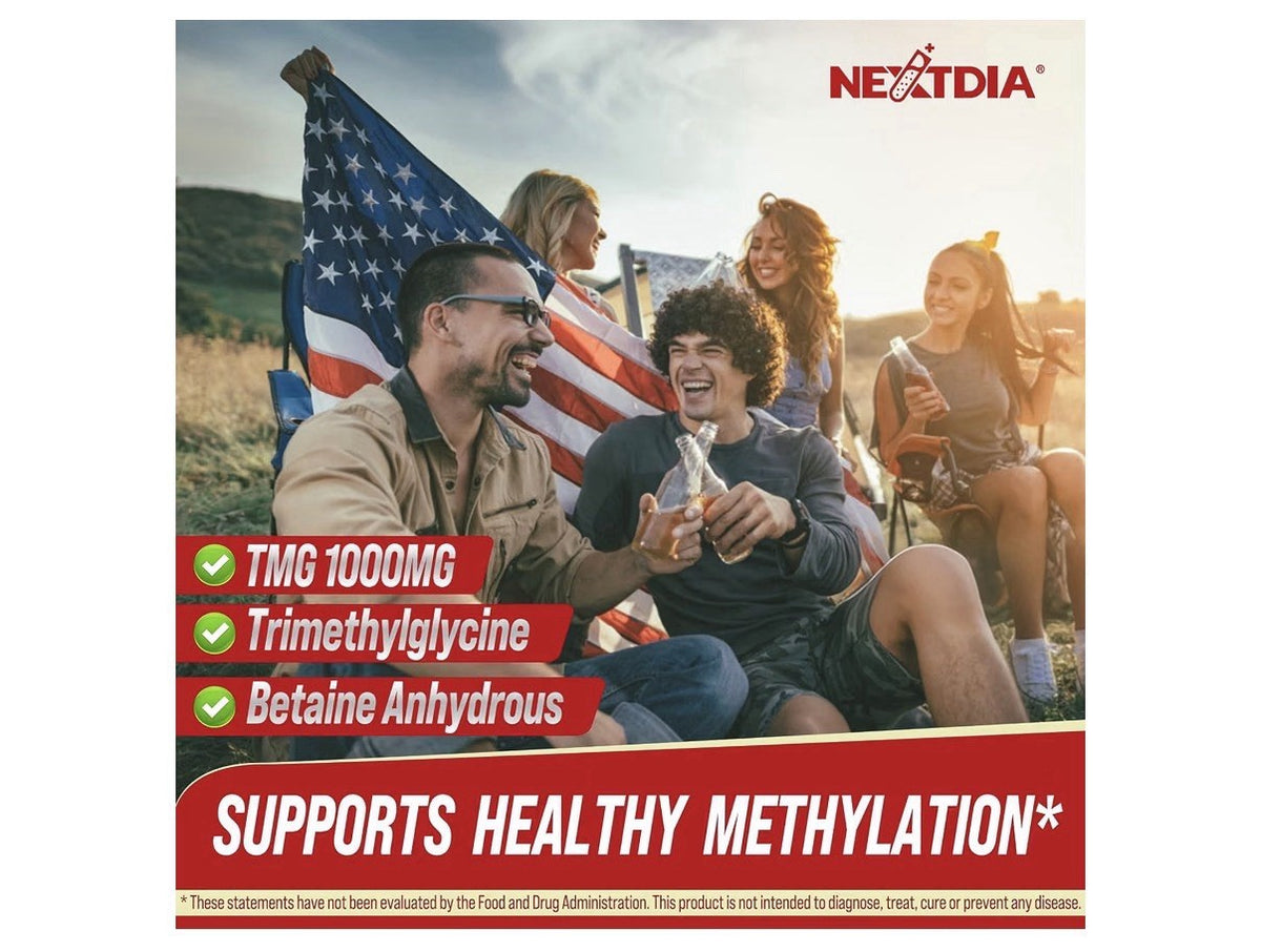 Nextdia TMG Gummies Betaine Anhydrous Trimethylglycine Methylated Vitamins 2Pack
