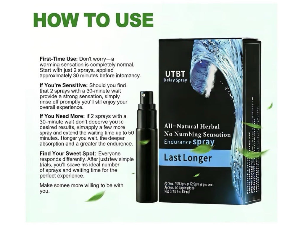 UTBT Delay Spray for Men No Numbing Sensations Better Stamina Endurance Spray
