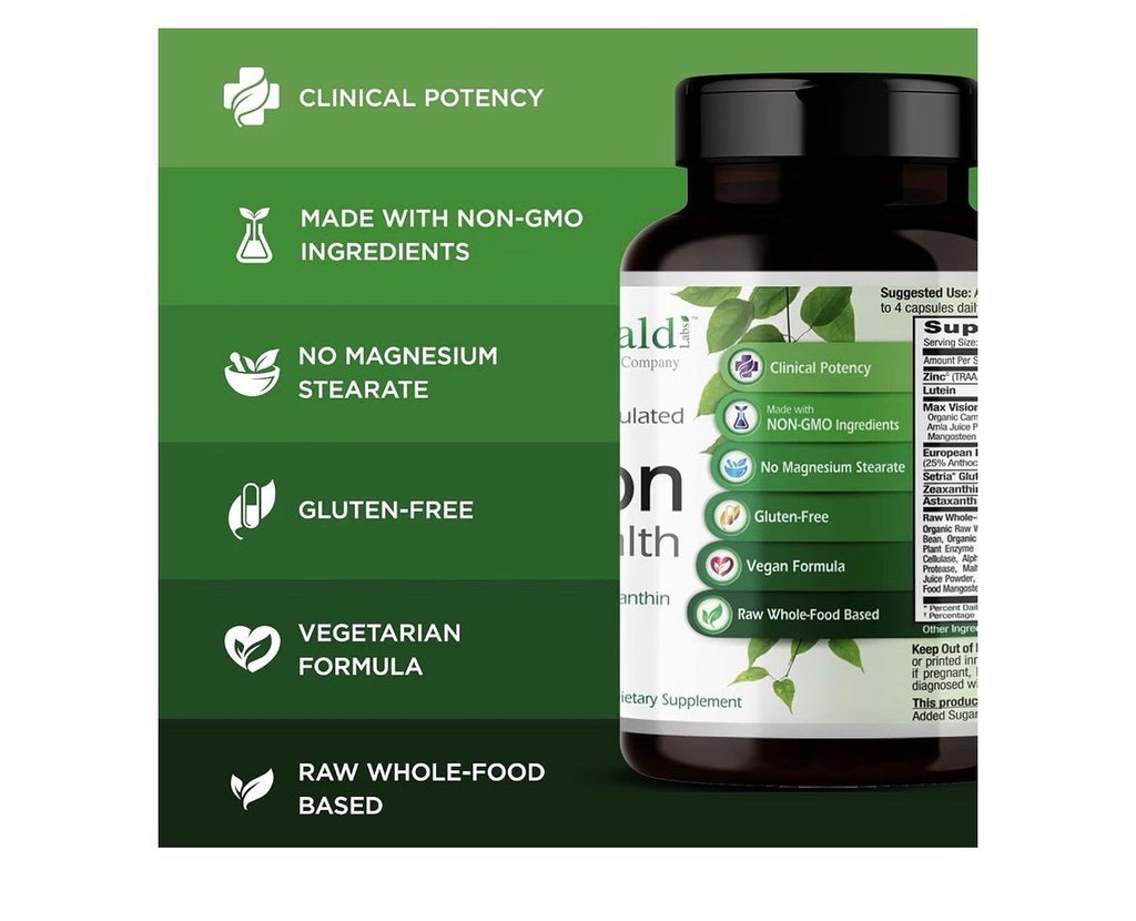 EMERALD LABS Vision Health With Zeaxanthin + Astaxanthin Eye Health 60 Caps