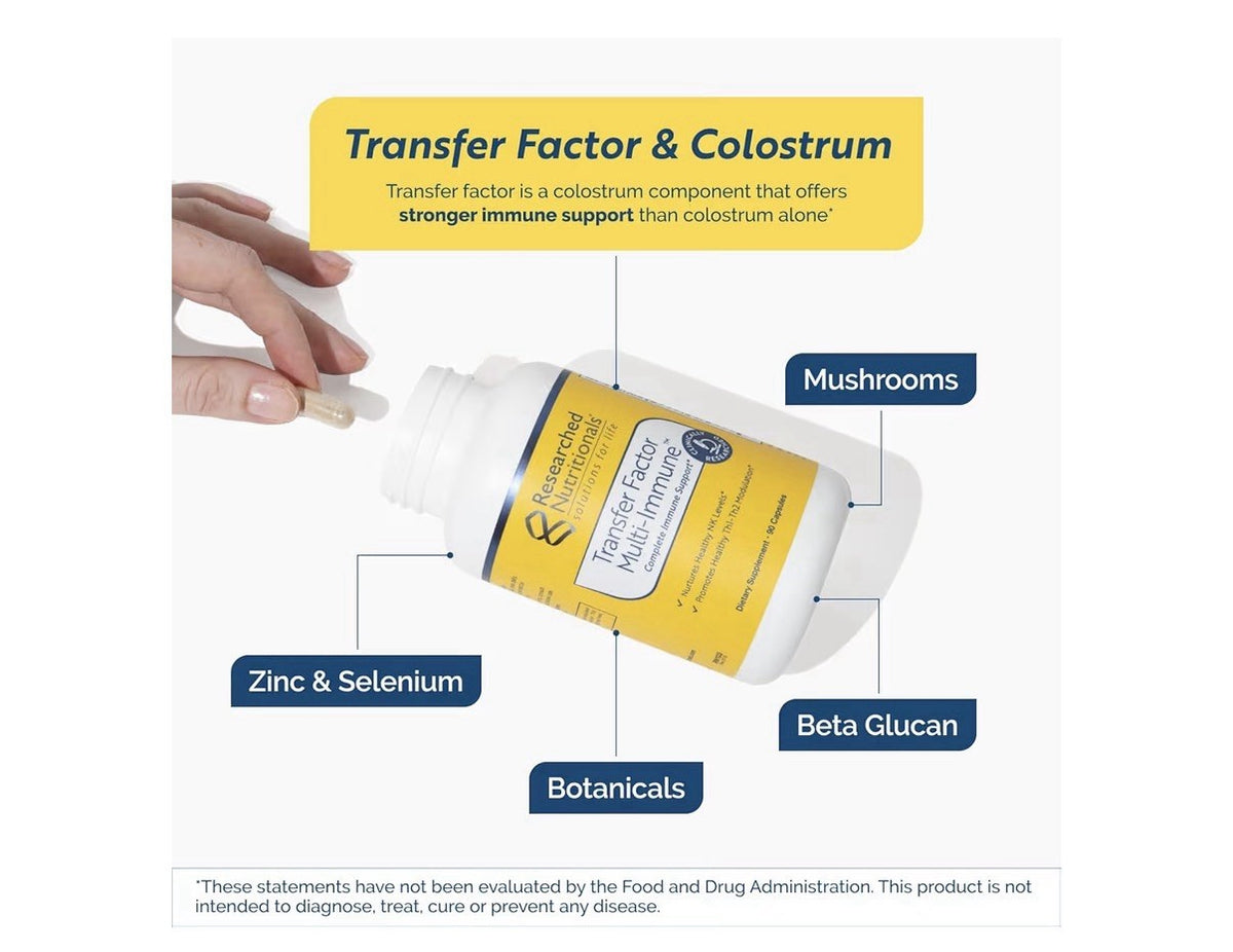 Researched Nutritionals Transfer Factor Multi-Immune With Mushrooms 90 Capsules