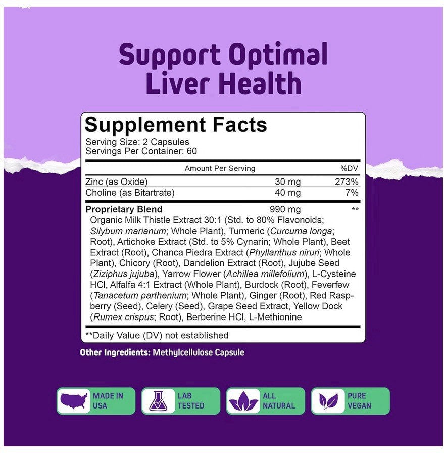 2 Pack Herbtonics Liver Tonic Liver Support Cleanse Detox Repair 4 Month Supply