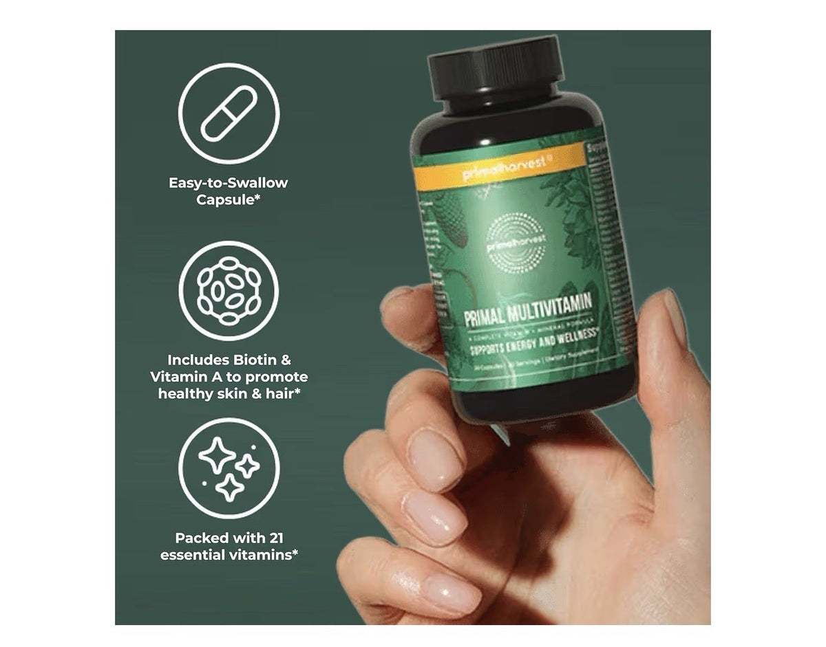 Primal Harvest Primal Multivitamin Daily Vitamin Support Energy Wellness 2 Packs