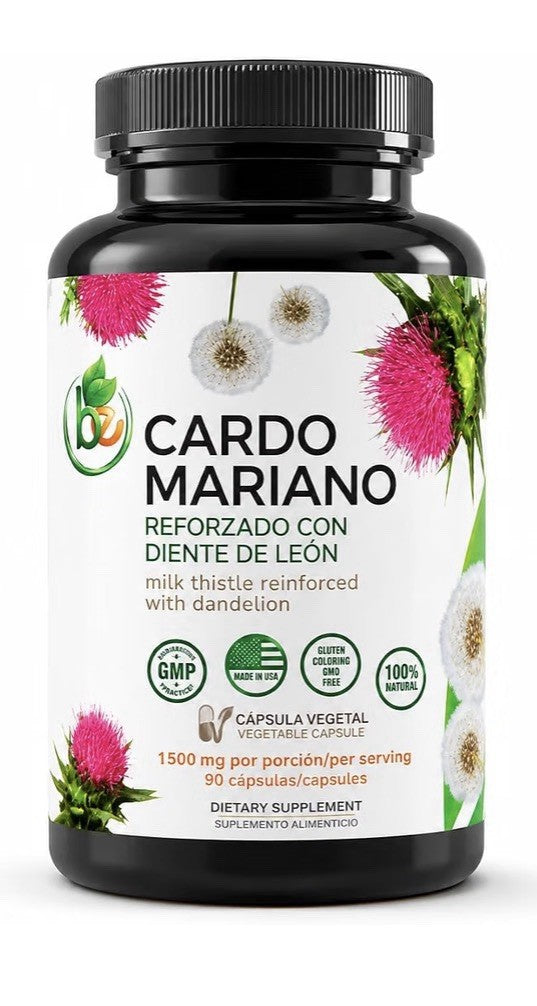 B-Experts Cardo Mariano reforzado con diente Leon Milk Thistle Dandelion 90 Caps