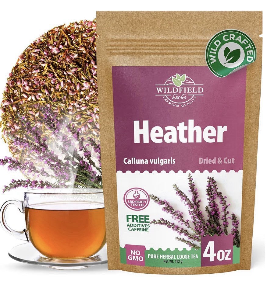 Wildfield Herbs Dried Heather Flowers Leaf Herb Tea Calluna vulgaris Brecina 4oz