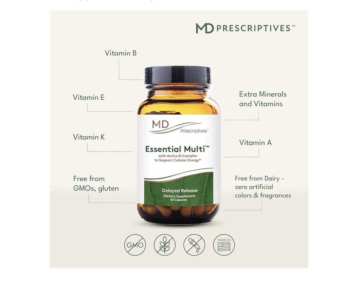 MD Prescriptives Essential Multi Active B Complex Cellular Energy Support 60Caps