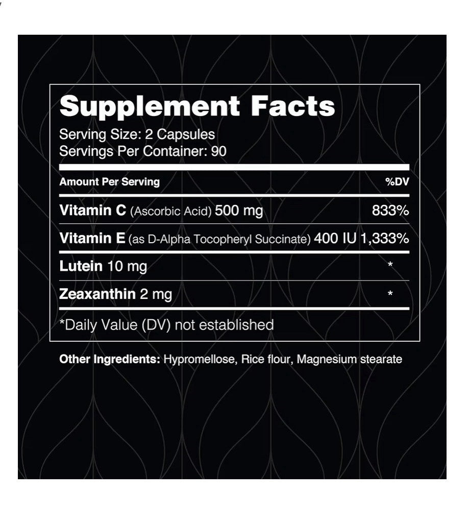 Visual Advantage Zinc Free Macular Support AREDS 2 Eye Vitamins 180 Capsules