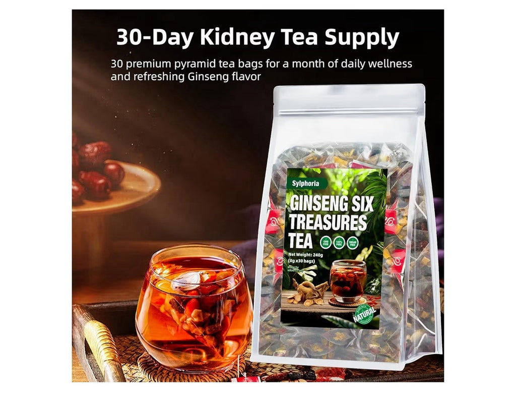 Sylphoria Ginseng Six Treasures kidney cleanse detox  Herbal 60 Pyramid Tea Bags