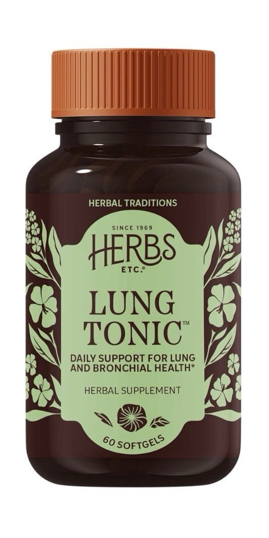 Herbs Etc. Lung Tonic Herbal Supplement Clear Breathing Bronchial Health 60sgel