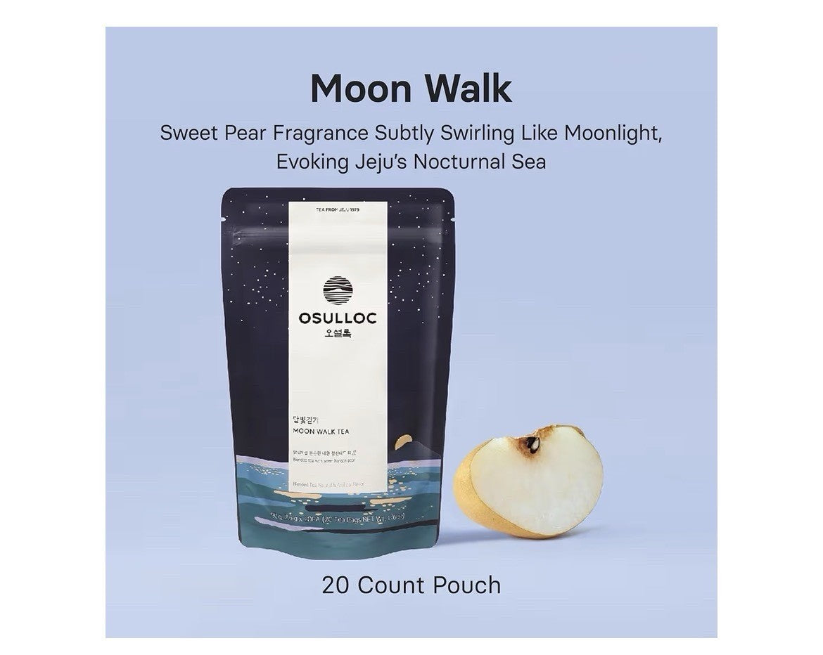 OSULLOC Moon Walk Tea Korean Pear Flavor 20 Pyramid Sweet Fruit Tea Bags 1.76oz