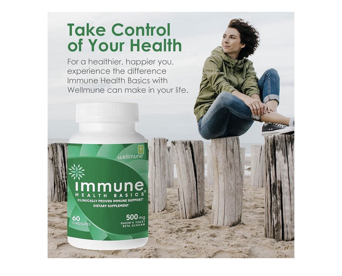 Immune Health Basics Wellmune Immune Support 500mg Beta Glucan Supplement 60caps