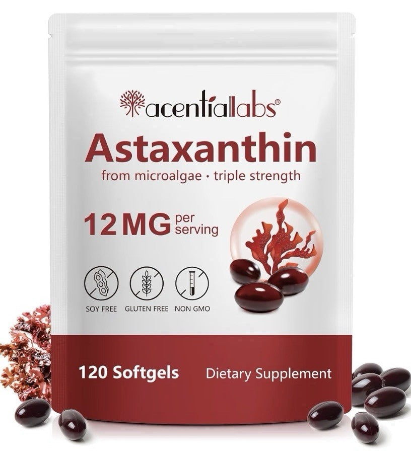 2 Pack Acentialabs Astaxanthin Triple Strength 12mg Heart Skin Vision Joints